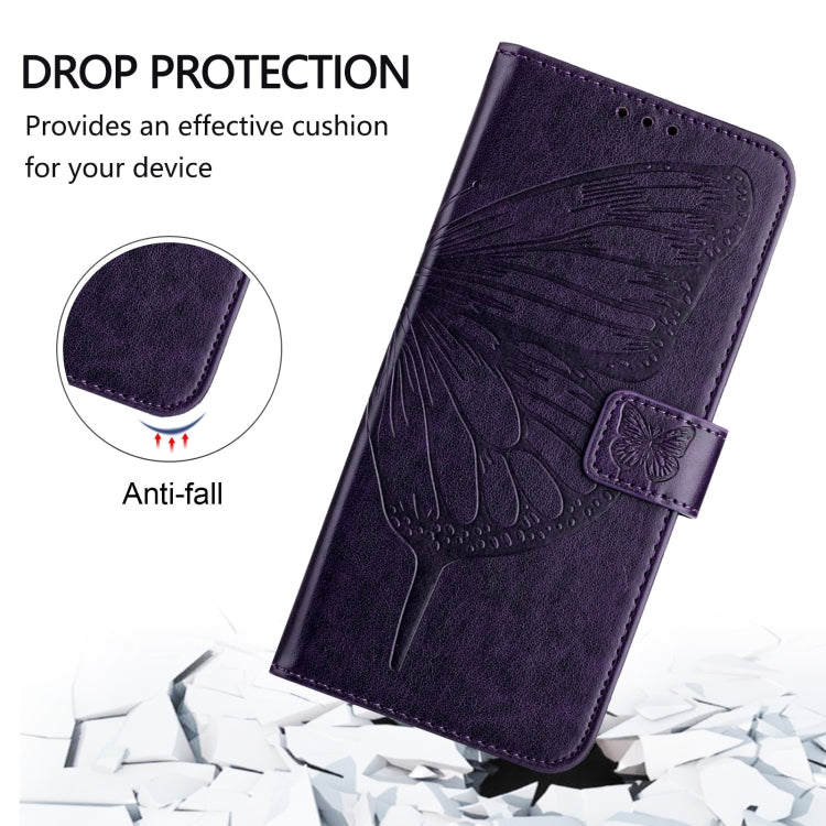 For Blackview Wave 6C Embossed Butterfly Leather Phone Case(Dark Purple) - More Brand by PMC TechLife | Online Shopping South Africa | PMC TechLife | Buy Now Pay Later Mobicred