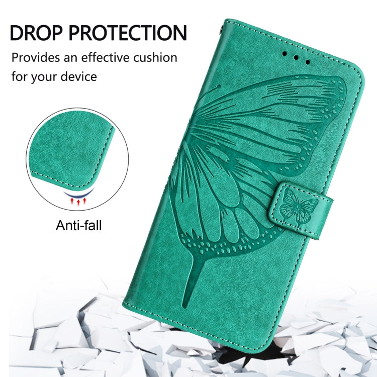 For Blackview Color 8 Embossed Butterfly Leather Phone Case(Green) - More Brand by PMC TechLife | Online Shopping South Africa | PMC TechLife | Buy Now Pay Later Mobicred