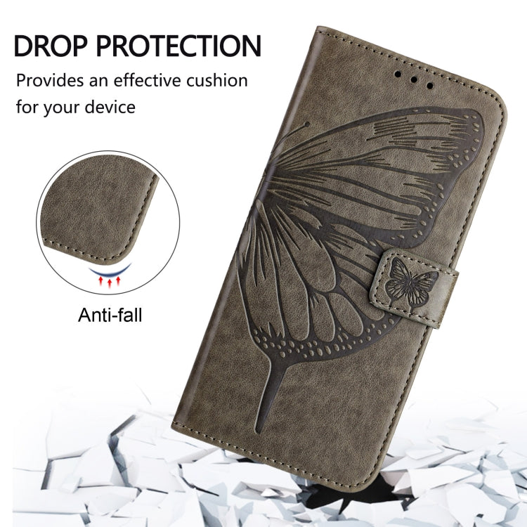 For Ulefone Note 14 Embossed Butterfly Leather Phone Case(Grey) - Ulefone Cases by PMC Jewellery | Online Shopping South Africa | PMC Jewellery | Buy Now Pay Later Mobicred