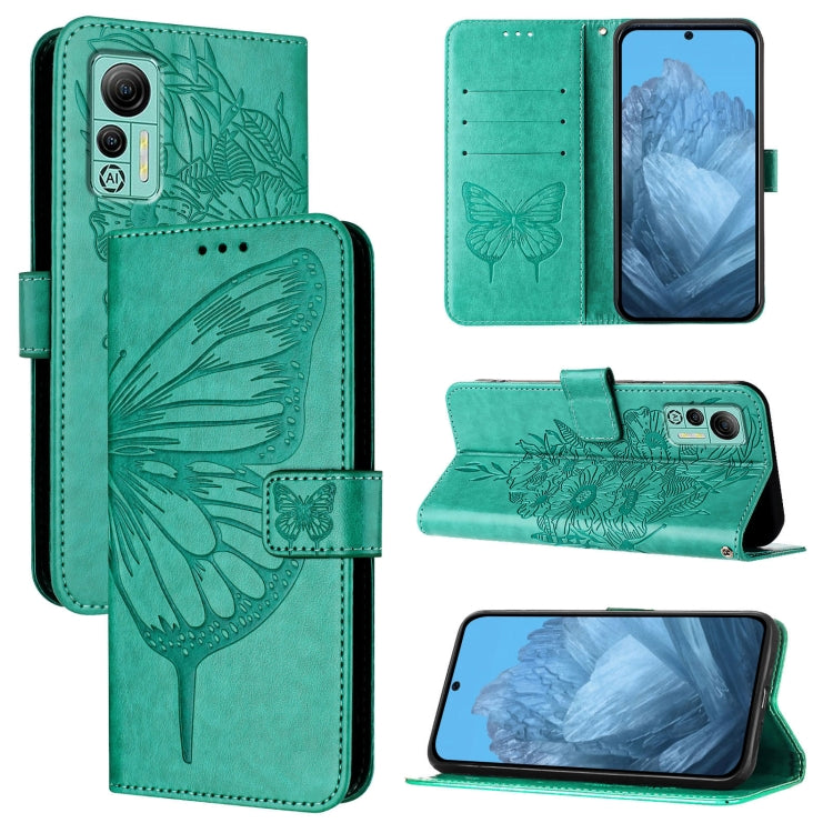 For Ulefone Note 14 Embossed Butterfly Leather Phone Case(Green) - Ulefone Cases by PMC Jewellery | Online Shopping South Africa | PMC Jewellery | Buy Now Pay Later Mobicred