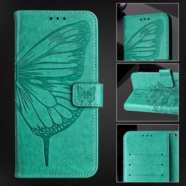 For Ulefone Note 14 Embossed Butterfly Leather Phone Case(Green) - Ulefone Cases by PMC Jewellery | Online Shopping South Africa | PMC Jewellery | Buy Now Pay Later Mobicred