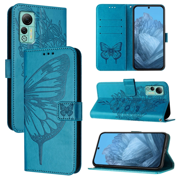 For Ulefone Note 14 Embossed Butterfly Leather Phone Case(Blue) - Ulefone Cases by PMC Jewellery | Online Shopping South Africa | PMC Jewellery | Buy Now Pay Later Mobicred