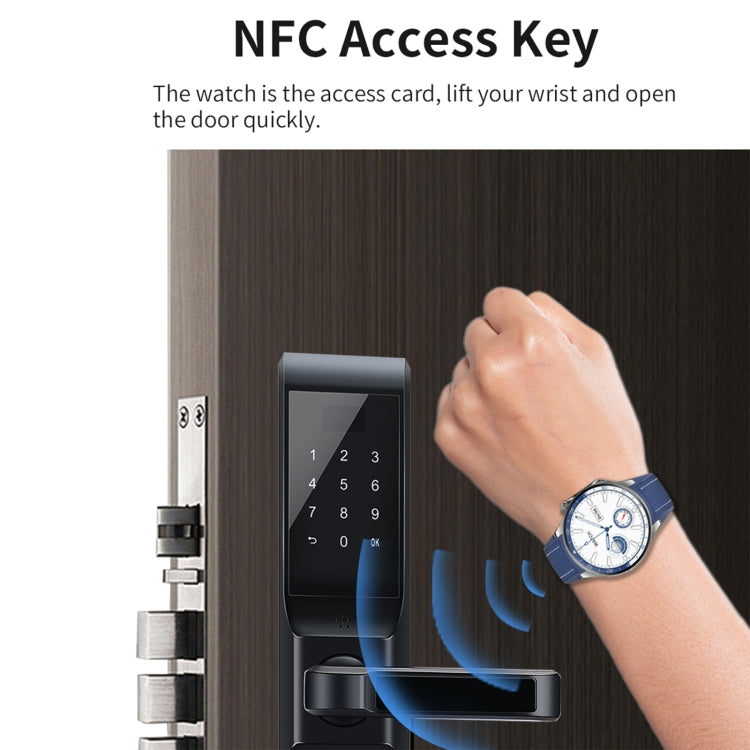 HD Watch X 1.43 inch IP68 BT5.3 Sport Smart Watch, Support Bluetooth Call / Sleep / Blood Oxygen / Heart Rate / Blood Pressure Health Monitor(Silver Steel + Blue Silicone Strap) - Smart Watches by PMC TechLife | Online Shopping South Africa | PMC TechLife | Buy Now Pay Later Mobicred