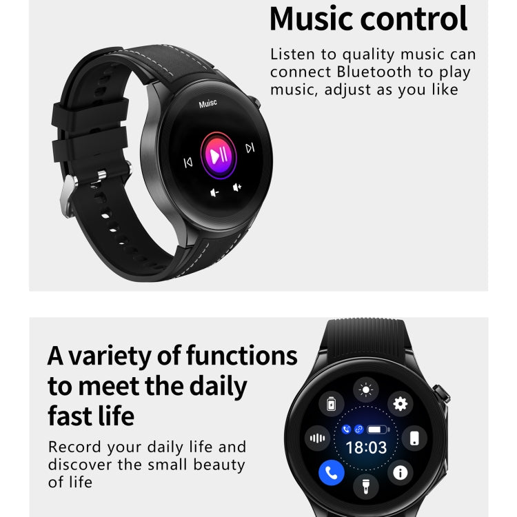 HD Watch X 1.43 inch IP68 BT5.3 Sport Smart Watch, Support Bluetooth Call / Sleep / Blood Oxygen / Heart Rate / Blood Pressure Health Monitor(Black Leather + Black Silicone Strap) - Smart Watches by PMC TechLife | Online Shopping South Africa | PMC TechLife | Buy Now Pay Later Mobicred