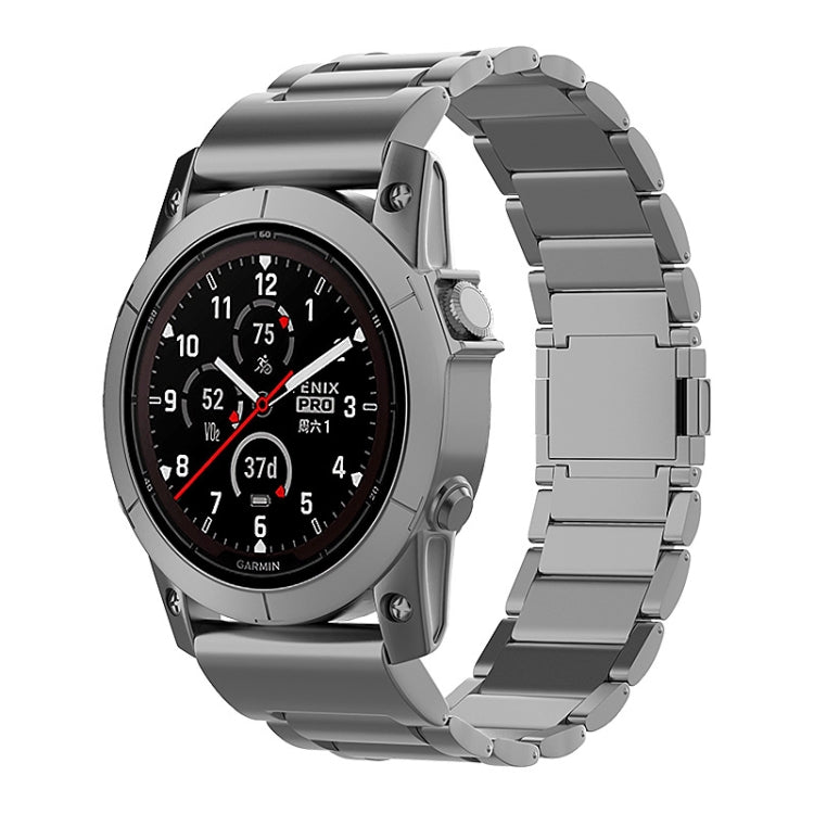 For Garmin Fenix 7 / Forerunner 965 22mm Three-Bead Magnetic Buckle Metal Quick Release Watch Band(Grey) - free shipping - PMc TechLife - Order now!