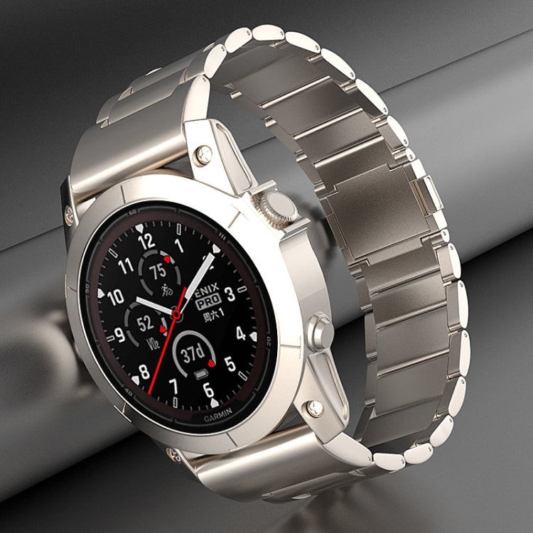 For Garmin Fenix 7 / Forerunner 965 22mm Three-Bead Magnetic Buckle Metal Quick Release Watch Band(Silver) - Watch Bands by PMc TechLife | Online Shopping South Africa | PMc TechLife | Buy Now Pay Later Mobicred