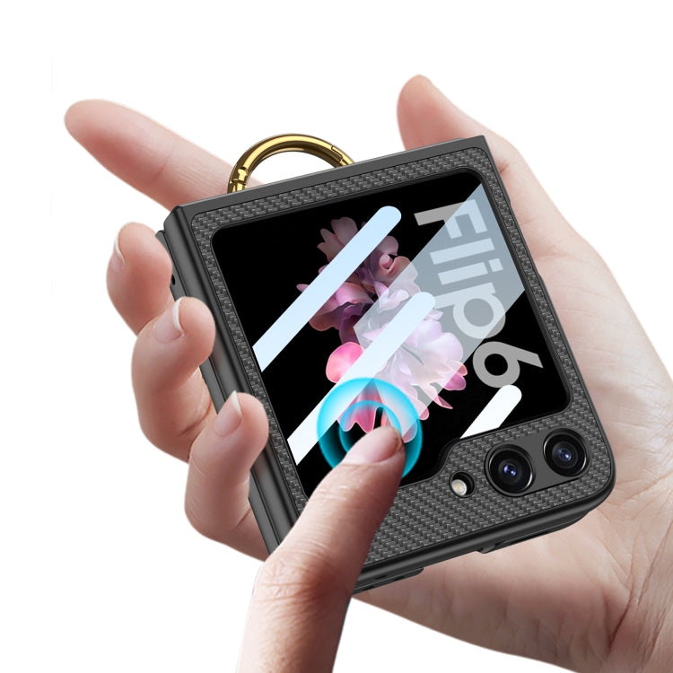 For Samsung Galaxy Z Flip6 GKK Integrated Ultra-thin Leather Card Slots Phone Case with Ring Holder(Titanium Gray) - free shipping - PMC Jewellery - Order now!