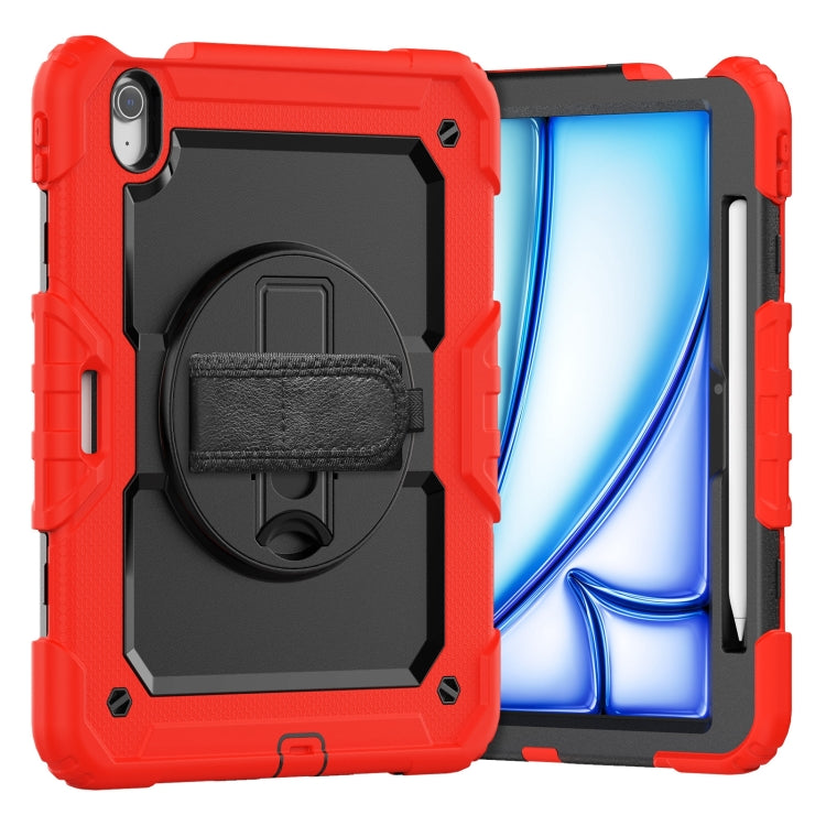 For iPad Air 11 2025 / 2024 Silicone Hybrid PC Tablet Case with Shoulder Strap(Red) - iPad Air 11 2025 / 2024 Cases by PMC TechLife | Online Shopping South Africa | PMC TechLife | Buy Now Pay Later Mobicred