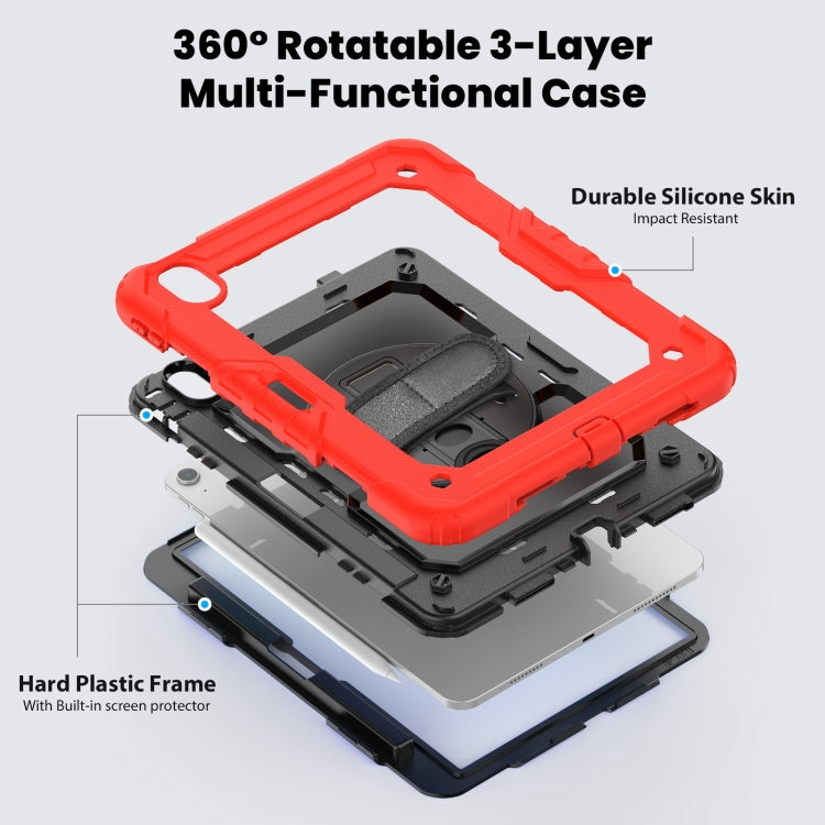 For iPad Air 11 2025 / 2024 Silicone Hybrid PC Tablet Case with Shoulder Strap(Red) - iPad Air 11 2025 / 2024 Cases by PMC TechLife | Online Shopping South Africa | PMC TechLife | Buy Now Pay Later Mobicred