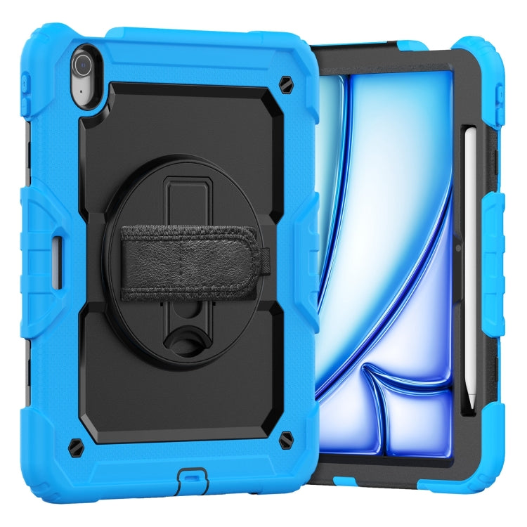 For iPad Air 11 2024 Silicone Hybrid PC Tablet Case with Shoulder Strap(Light Blue + Black) - iPad Air 11 2024 Cases by PMC TechLife | Online Shopping South Africa | PMC TechLife | Buy Now Pay Later Mobicred