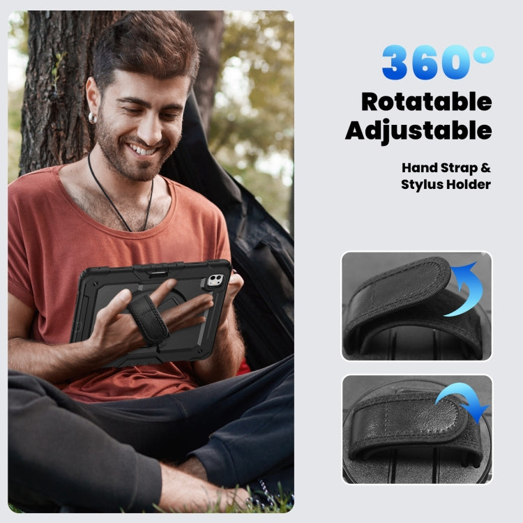 For iPad Pro 13 2024 Silicone Hybrid PC Tablet Case with Shoulder Strap(Black) - iPad Pro 13 2024 Cases by PMC TechLife | Online Shopping South Africa | PMC TechLife | Buy Now Pay Later Mobicred