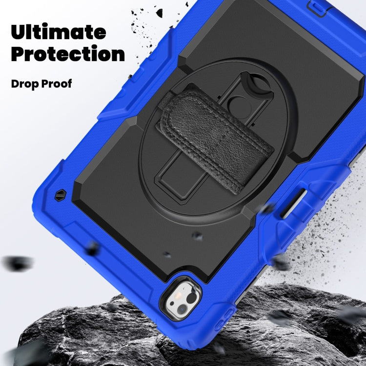 For iPad Pro 13 2024 Silicone Hybrid PC Tablet Case with Shoulder Strap(Black + Dark Blue) - iPad Pro 13 2024 Cases by PMC TechLife | Online Shopping South Africa | PMC TechLife | Buy Now Pay Later Mobicred