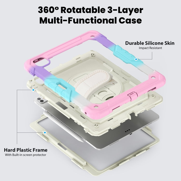 For iPad Pro 13 2024 Silicone Hybrid PC Tablet Case with Shoulder Strap(Camouflage Pink) - iPad Pro 13 2024 Cases by PMC TechLife | Online Shopping South Africa | PMC TechLife | Buy Now Pay Later Mobicred