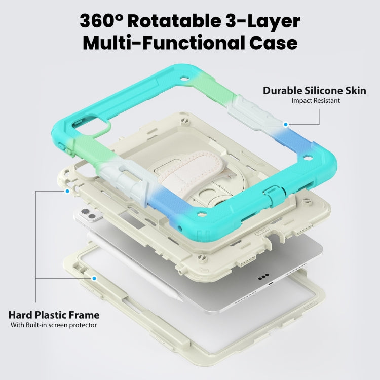 For iPad Pro 11 2024 Silicone Hybrid PC Tablet Case with Shoulder Strap(Camouflage Light Blue) - iPad Pro 11 2024 Cases by PMC TechLife | Online Shopping South Africa | PMC TechLife | Buy Now Pay Later Mobicred