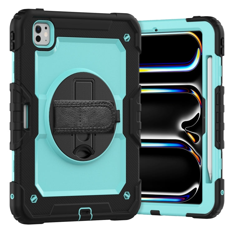 For iPad Pro 11 2024 Silicone Hybrid PC Tablet Case with Shoulder Strap(Light Blue + Black) - iPad Pro 11 2024 Cases by PMC TechLife | Online Shopping South Africa | PMC TechLife | Buy Now Pay Later Mobicred