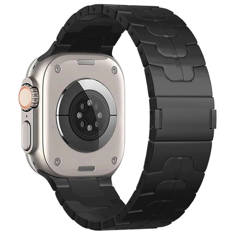 For Apple Watch SE 2023 44mm Magnetic Buckle Titanium Alloy Watch Band(Black) - Watch Bands by PMc TechLife | Online Shopping South Africa | PMc TechLife | Buy Now Pay Later Mobicred
