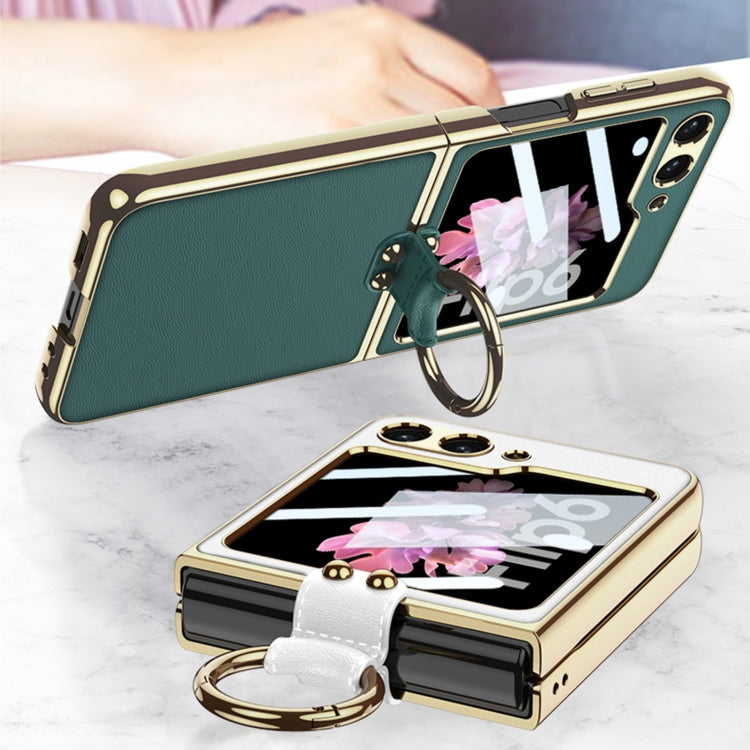 For Samsung Galaxy Z Flip6 / Flip7 FE GKK Integrated Electroplating Leather Phone Case with Ring/Strap(Purple) - free shipping - PMC Jewellery - Order now!