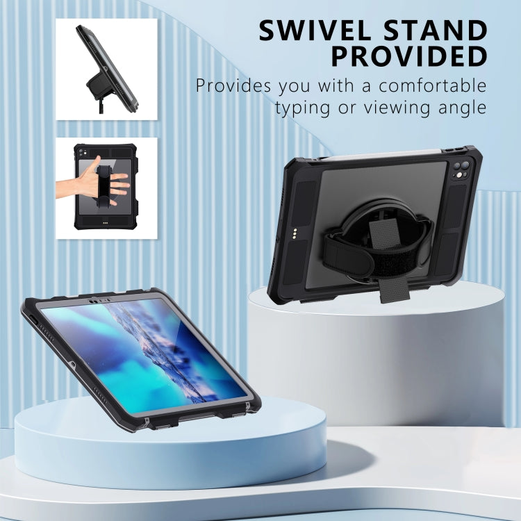 For iPad Pro 11 2024 RedPepper IP68 Waterproof PC + TPU Case with Lanyard & Swivel Bracket(Black) - free shipping - PMC TechLife - Order now!