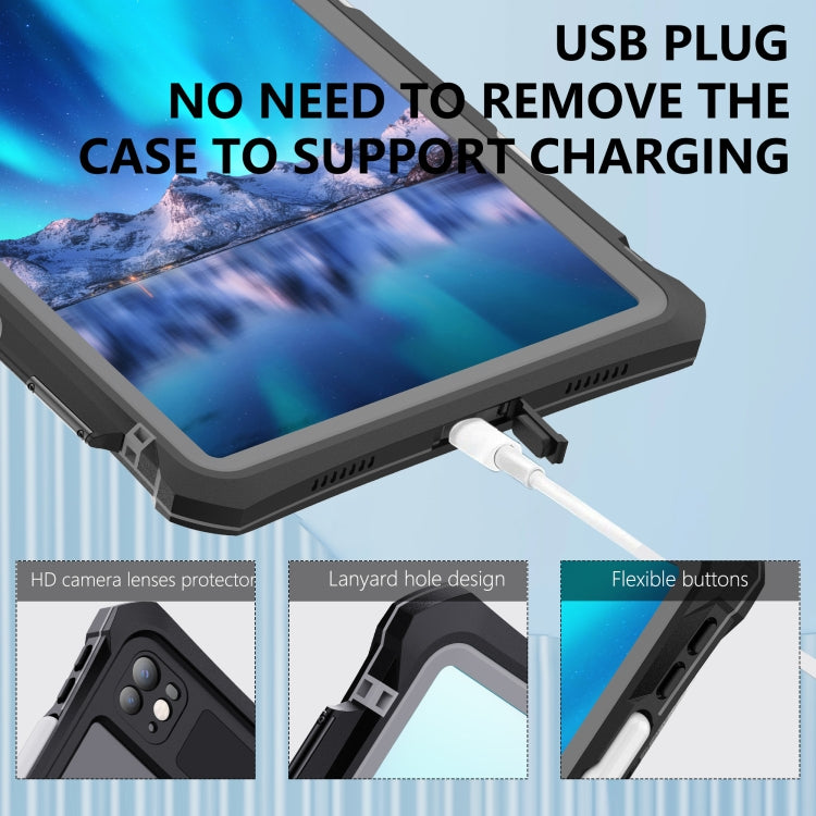 For iPad Pro 11 2024 RedPepper IP68 Waterproof PC + TPU Case with Lanyard & Swivel Bracket(Black) - free shipping - PMC TechLife - Order now!