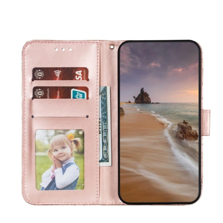 For Google Pixel 9 Pro Lace Flower Embossing Flip Leather Phone Case(Rose Gold) - Google Cases by PMC TechLife | Online Shopping South Africa | PMC TechLife | Buy Now Pay Later Mobicred