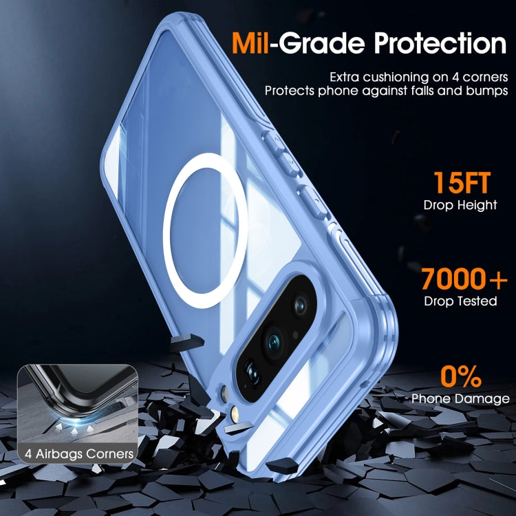 For Google Pixel 9 / 9 Pro RedPepper Transparent IP54 Life Waterproof Phone Case(Blue) - Google Cases by RedPepper | Online Shopping South Africa | PMC TechLife | Buy Now Pay Later Mobicred