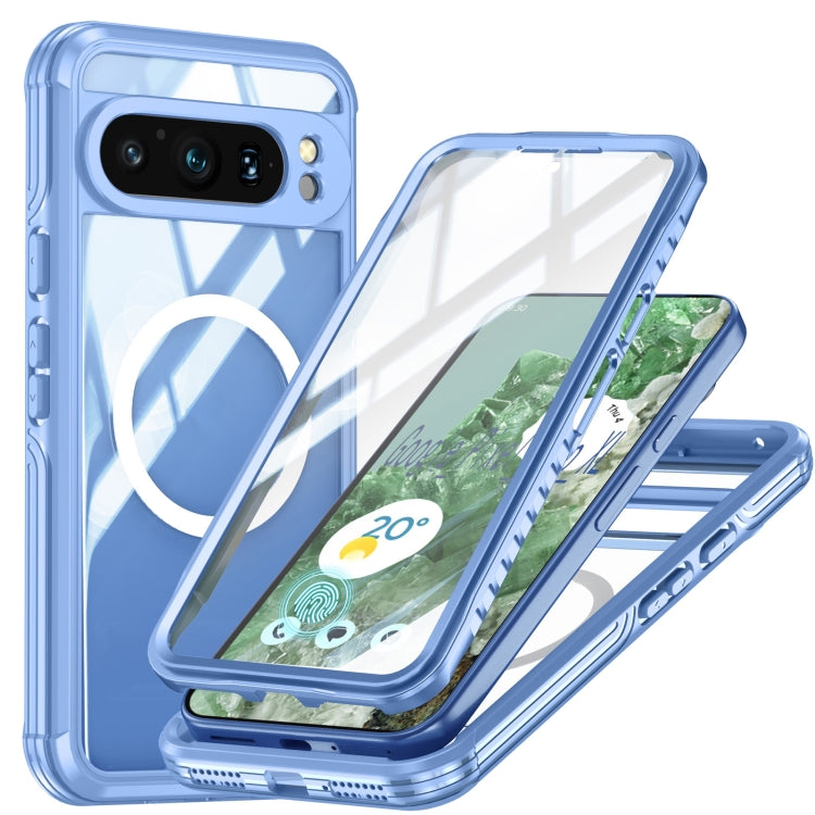 For Google Pixel 9 / 9 Pro RedPepper Transparent IP54 Life Waterproof Phone Case(Blue) - Google Cases by RedPepper | Online Shopping South Africa | PMC TechLife | Buy Now Pay Later Mobicred