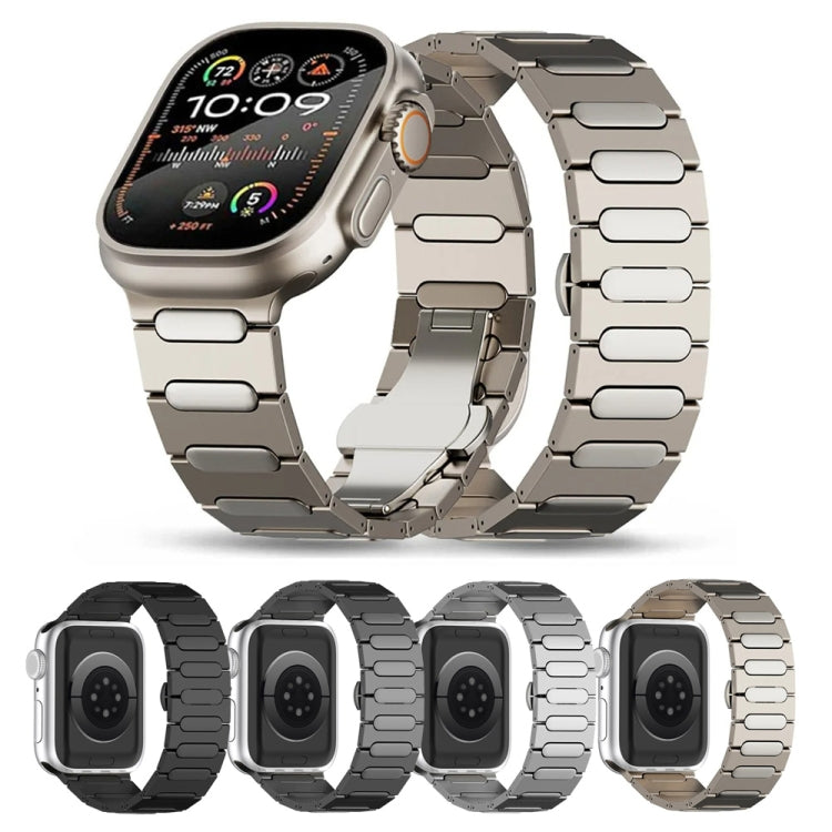 For Apple Watch Series 7 45mm Oval Butterfly Buckle Titanium Alloy Watch Band(Silver) - free shipping - PMC TechLife - Order now!