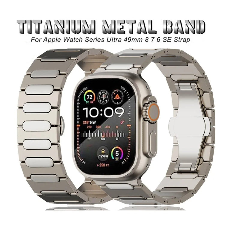 For Apple Watch Series 5 44mm Oval Butterfly Buckle Titanium Alloy Watch Band(Silver) - free shipping - PMC TechLife - Order now!