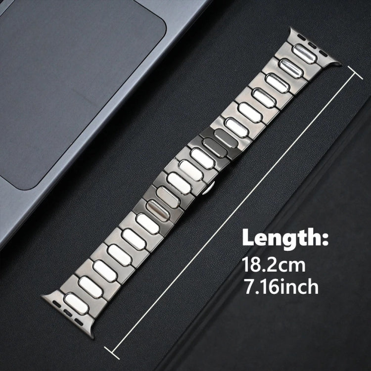 For Apple Watch SE 2022 44mm Oval Butterfly Buckle Titanium Alloy Watch Band(Silver) - free shipping - PMC TechLife - Order now!