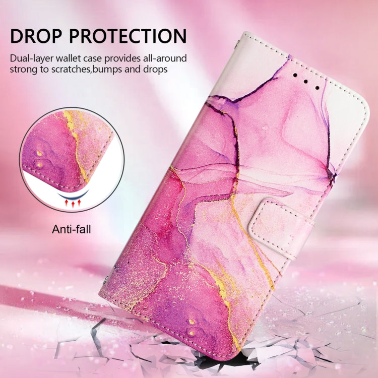 For Blackview A52 PT003 Marble Pattern Flip Leather Phone Case(Pink Purple Gold) - More Brand by PMC TechLife | Online Shopping South Africa | PMC TechLife | Buy Now Pay Later Mobicred