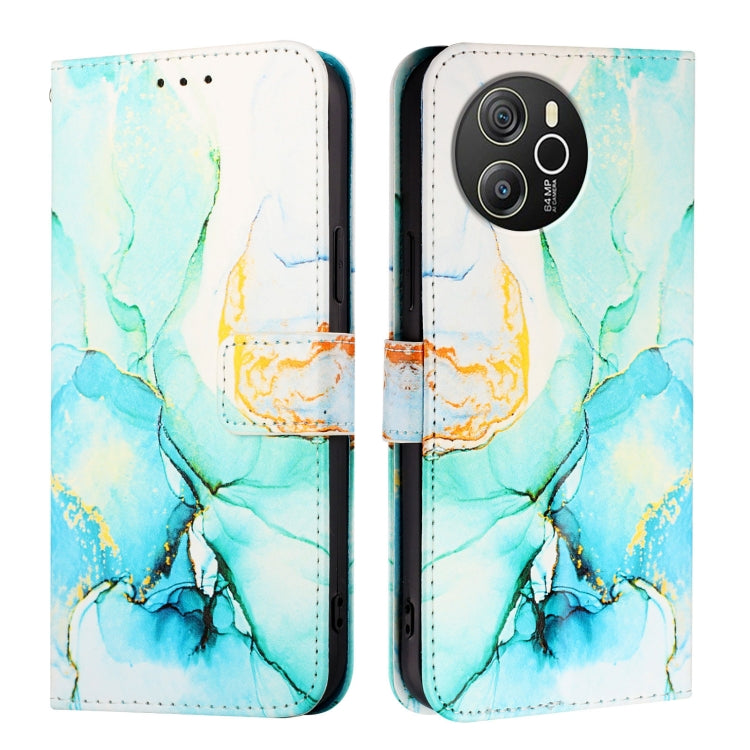 For Blackview Shark 8 PT003 Marble Pattern Flip Leather Phone Case(Green) - More Brand by PMC TechLife | Online Shopping South Africa | PMC TechLife | Buy Now Pay Later Mobicred