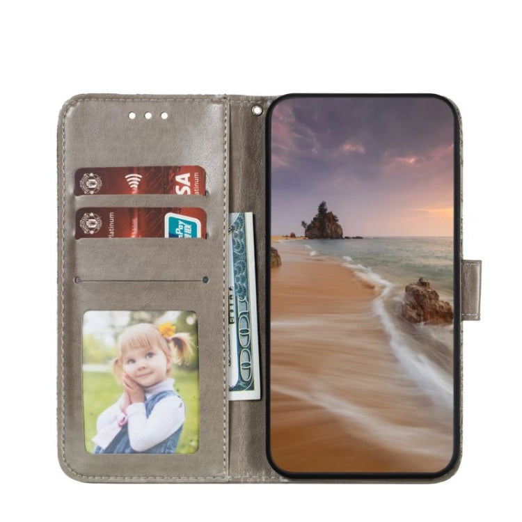 For Motorola Moto G Power 5G 2024 Lace Flower Embossing Flip Leather Phone Case(Grey) - free shipping - PMC Jewellery - Order now!