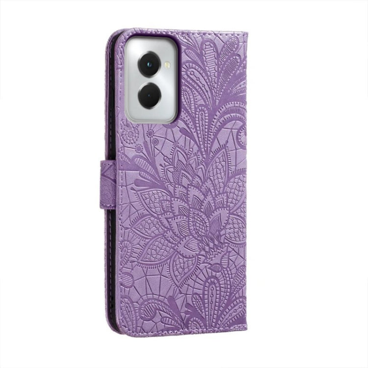 For Motorola Moto G Power 5G 2024 Lace Flower Embossing Flip Leather Phone Case(Purple) - Motorola Cases by PMC Jewellery | Online Shopping South Africa | PMC Jewellery | Buy Now Pay Later Mobicred
