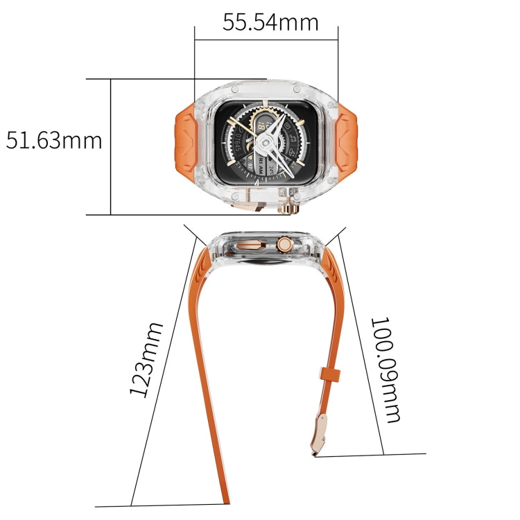 For Apple Watch SE 2023 44mm Modified PC Hybrid TPU Watch Case Band(Orange Transparent) - free shipping - PMc TechLife - Order now!