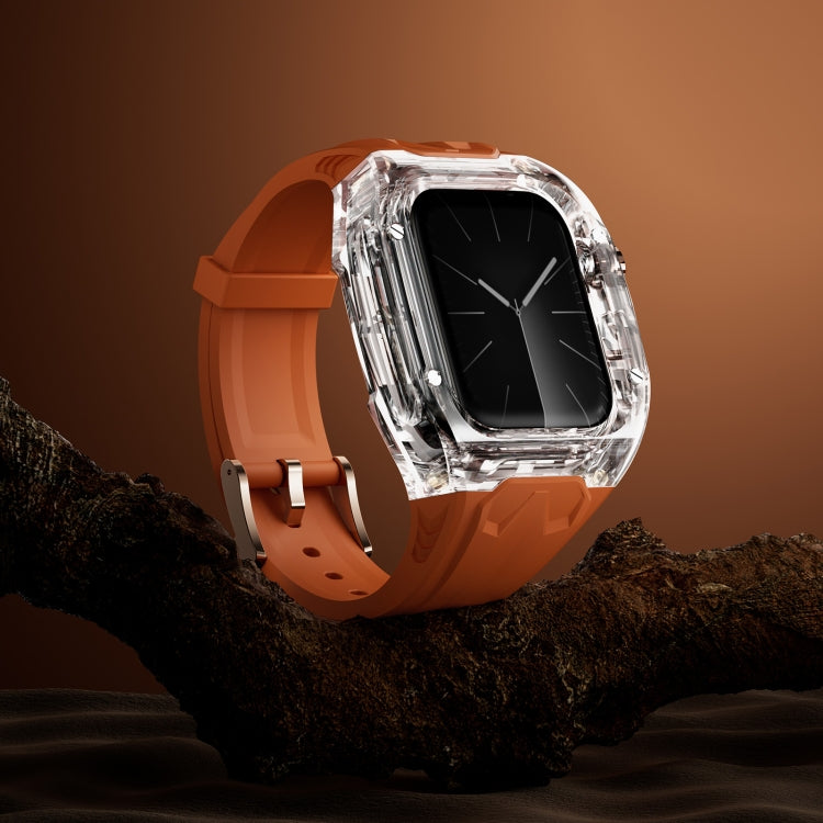 For Apple Watch SE 2023 44mm Modified PC Hybrid TPU Watch Case Band(Orange Transparent) - free shipping - PMc TechLife - Order now!