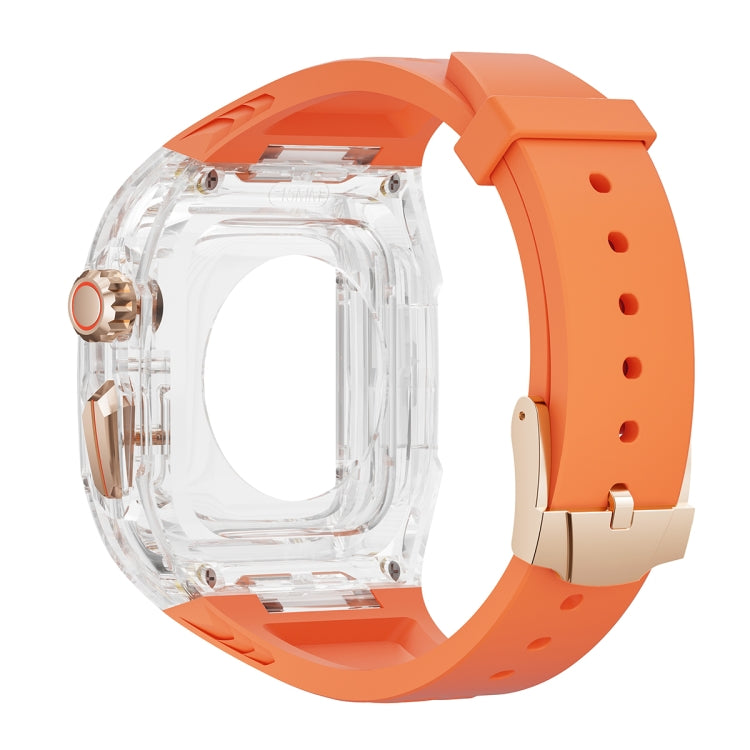 For Apple Watch Series 9 45mm Modified PC Hybrid TPU Watch Case Band(Orange Transparent) - free shipping - PMc TechLife - Order now!
