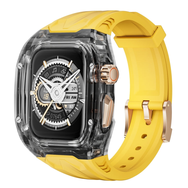 For Apple Watch Series 8 45mm Modified PC Hybrid TPU Watch Case Band(Yellow Clear Black) - free shipping - PMc TechLife - Order now!