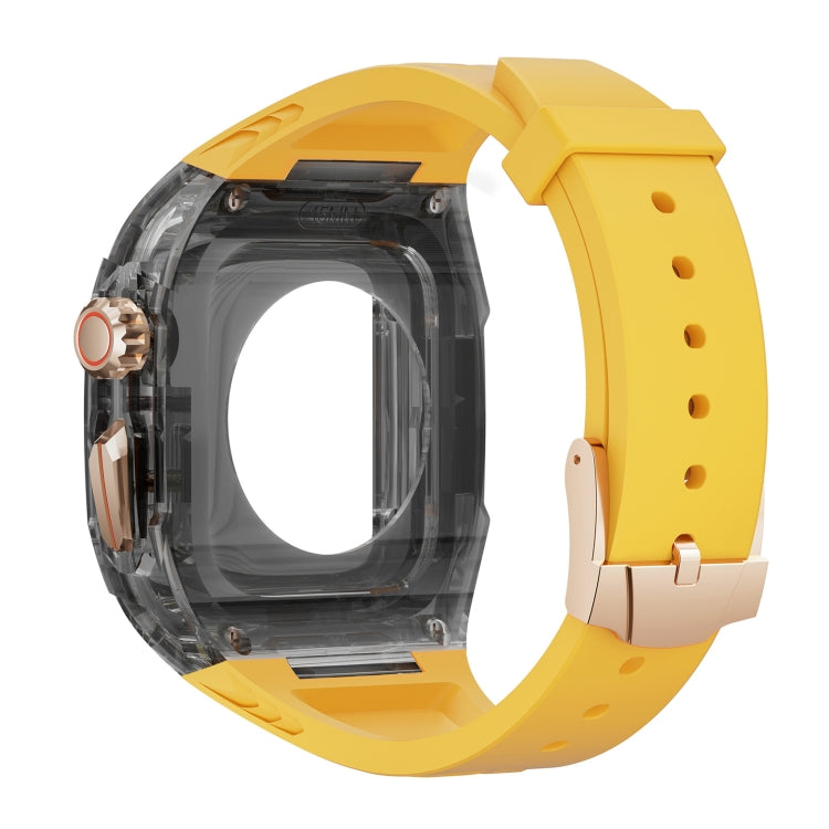 For Apple Watch Series 8 45mm Modified PC Hybrid TPU Watch Case Band(Yellow Clear Black) - free shipping - PMc TechLife - Order now!