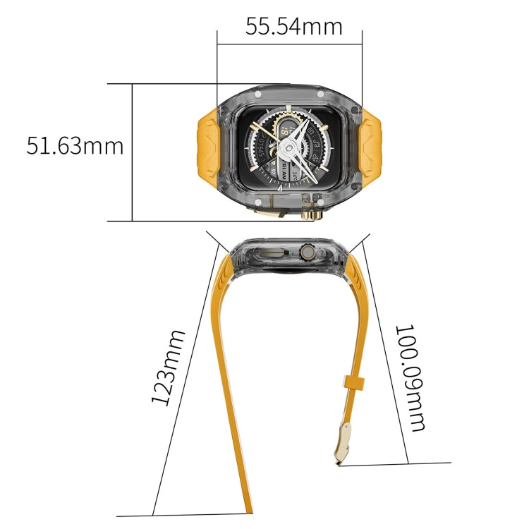 For Apple Watch Series 8 45mm Modified PC Hybrid TPU Watch Case Band(Yellow Clear Black) - free shipping - PMc TechLife - Order now!