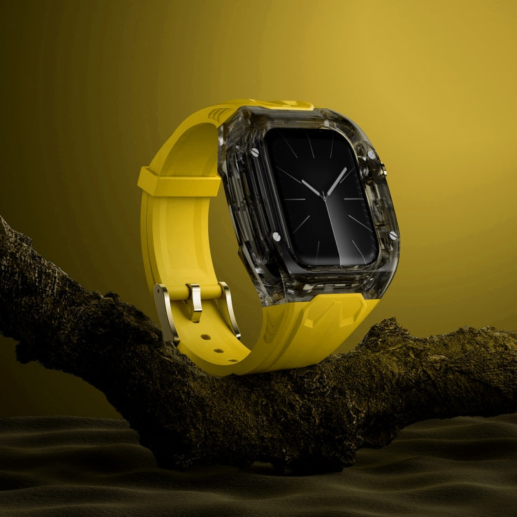For Apple Watch Series 8 45mm Modified PC Hybrid TPU Watch Case Band(Yellow Clear Black) - free shipping - PMc TechLife - Order now!