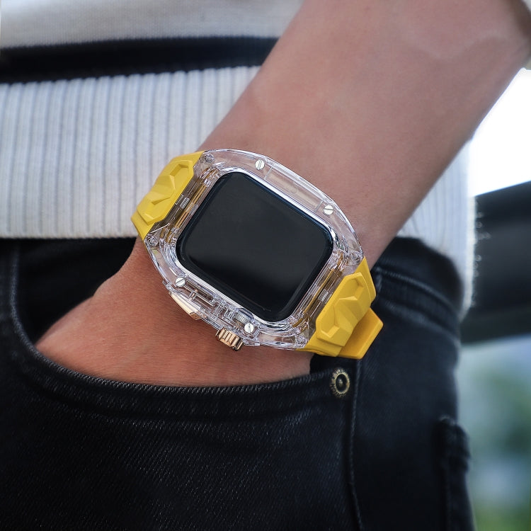 For Apple Watch Series 8 45mm Modified PC Hybrid TPU Watch Case Band(Yellow Clear Black) - free shipping - PMc TechLife - Order now!
