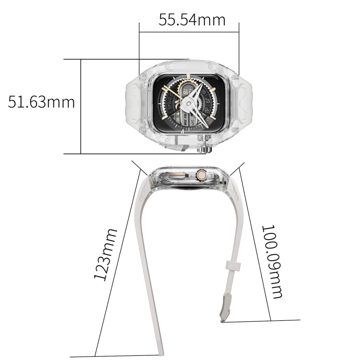 For Apple Watch Series 6 44mm Modified PC Hybrid TPU Watch Case Band(Starlight Transparent) - Watch Cases by PMc TechLife | Online Shopping South Africa | PMc TechLife | Buy Now Pay Later Mobicred