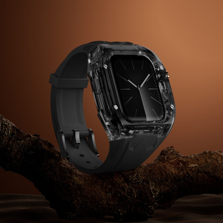 For Apple Watch Series 5 44mm Modified PC Hybrid TPU Watch Case Band(Black Clear Black) - free shipping - PMc TechLife - Order now!