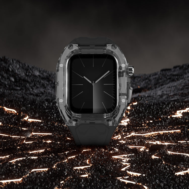 For Apple Watch Series 5 44mm Modified PC Hybrid TPU Watch Case Band(Black Clear Black) - free shipping - PMc TechLife - Order now!
