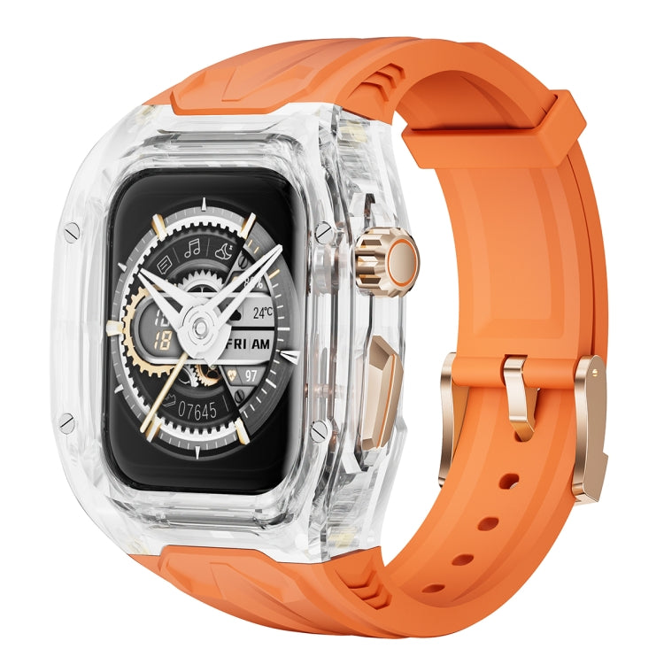 For Apple Watch Series 5 44mm Modified PC Hybrid TPU Watch Case Band(Orange Transparent) - free shipping - PMc TechLife - Order now!