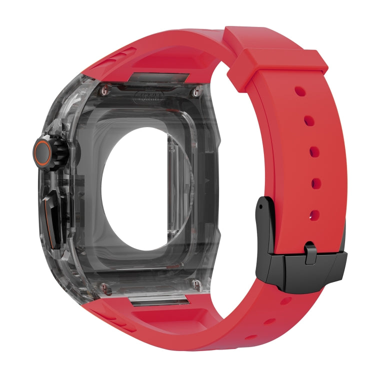 For Apple Watch Series 5 44mm Modified PC Hybrid TPU Watch Case Band(Red Clear Black) - free shipping - PMc TechLife - Order now!
