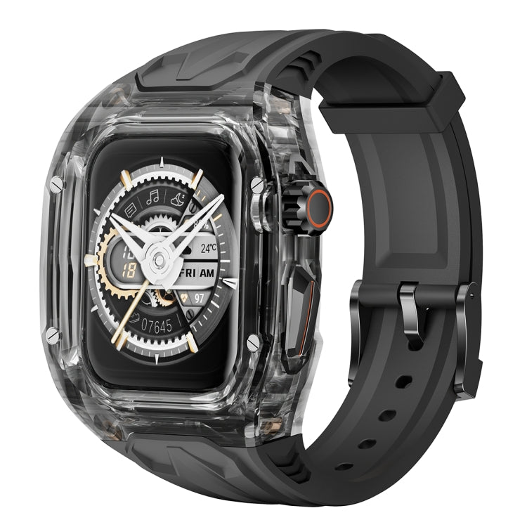 For Apple Watch Series 4 44mm Modified PC Hybrid TPU Watch Case Band(Black Clear Black) - Watch Cases by PMc TechLife | Online Shopping South Africa | PMc TechLife | Buy Now Pay Later Mobicred