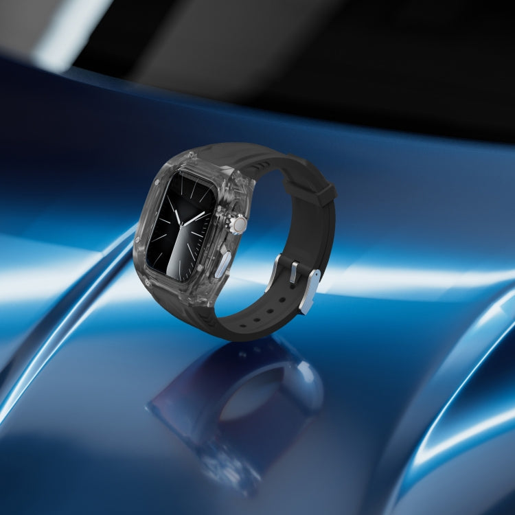 For Apple Watch Series 4 44mm Modified PC Hybrid TPU Watch Case Band(Black Clear Black) - Watch Cases by PMc TechLife | Online Shopping South Africa | PMc TechLife | Buy Now Pay Later Mobicred