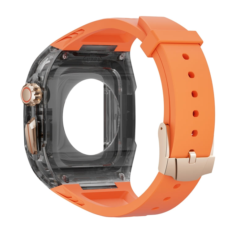 For Apple Watch Series 4 44mm Modified PC Hybrid TPU Watch Case Band(Orange Clear Black) - free shipping - PMc TechLife - Order now!