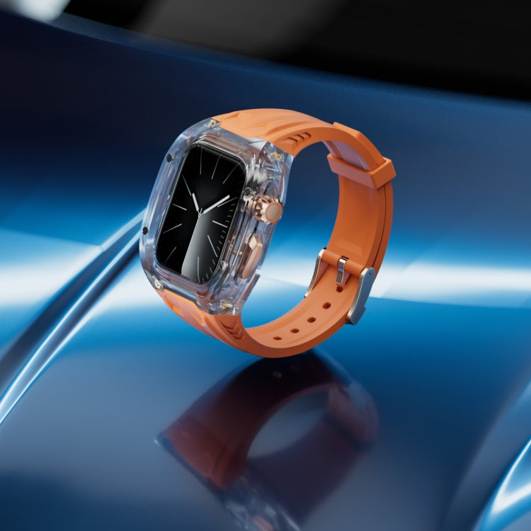 For Apple Watch Series 4 44mm Modified PC Hybrid TPU Watch Case Band(Orange Transparent) - free shipping - PMc TechLife - Order now!